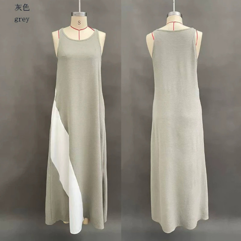 H&M  Sleeveless Off Shoulder Loose Casual Dress with Contrast Pockets